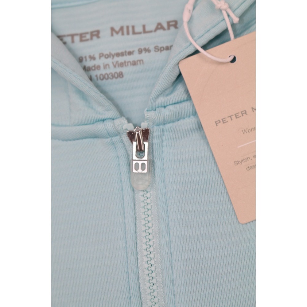 Peter Millar Beaumont Full Zip Hoodie Jacket Womens Medium Teal Golf Perfomance - Picture 9 of 16